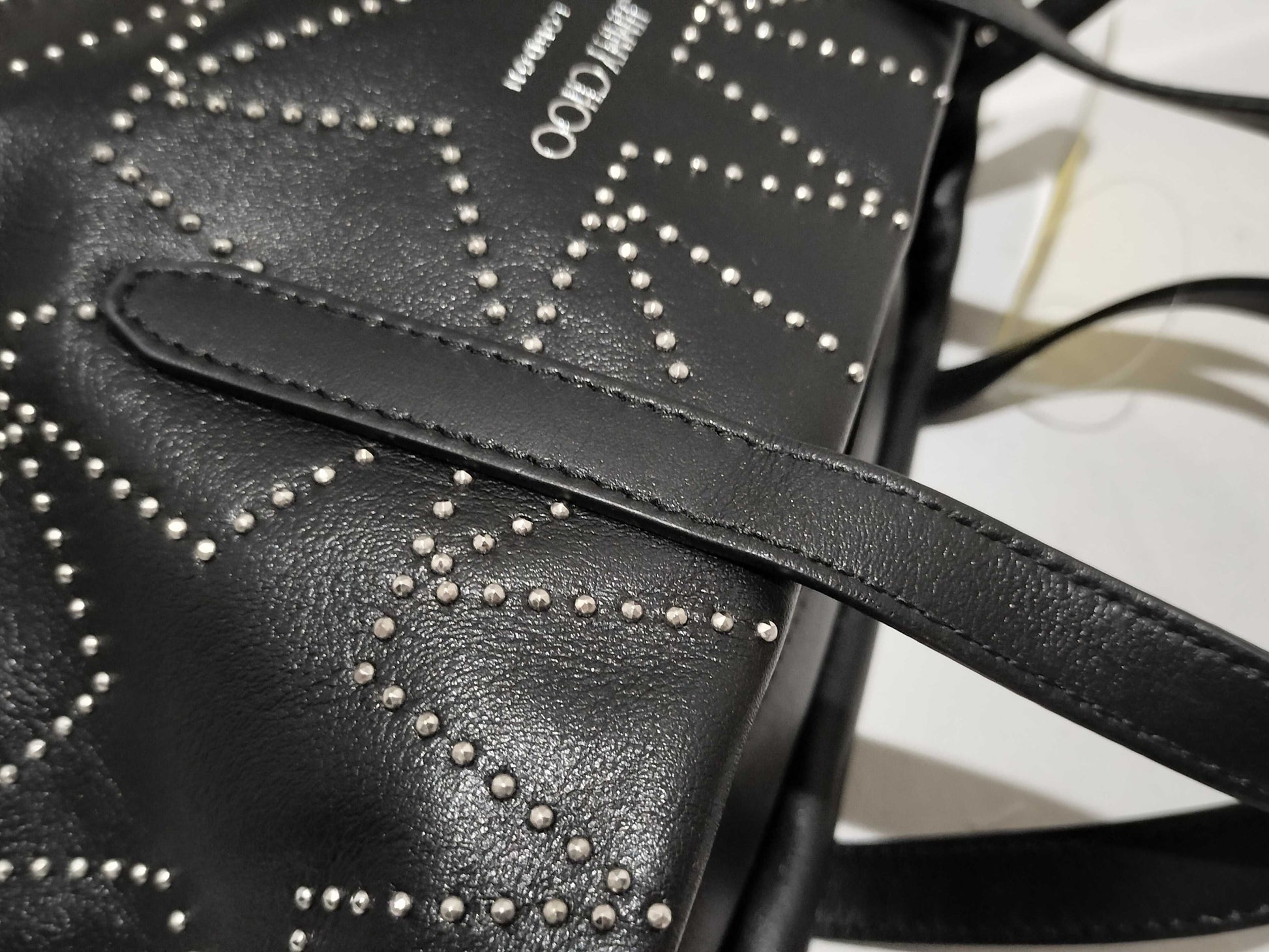 JIMMY CHOO Graphic Star 2-Way Leather Tote Handbag