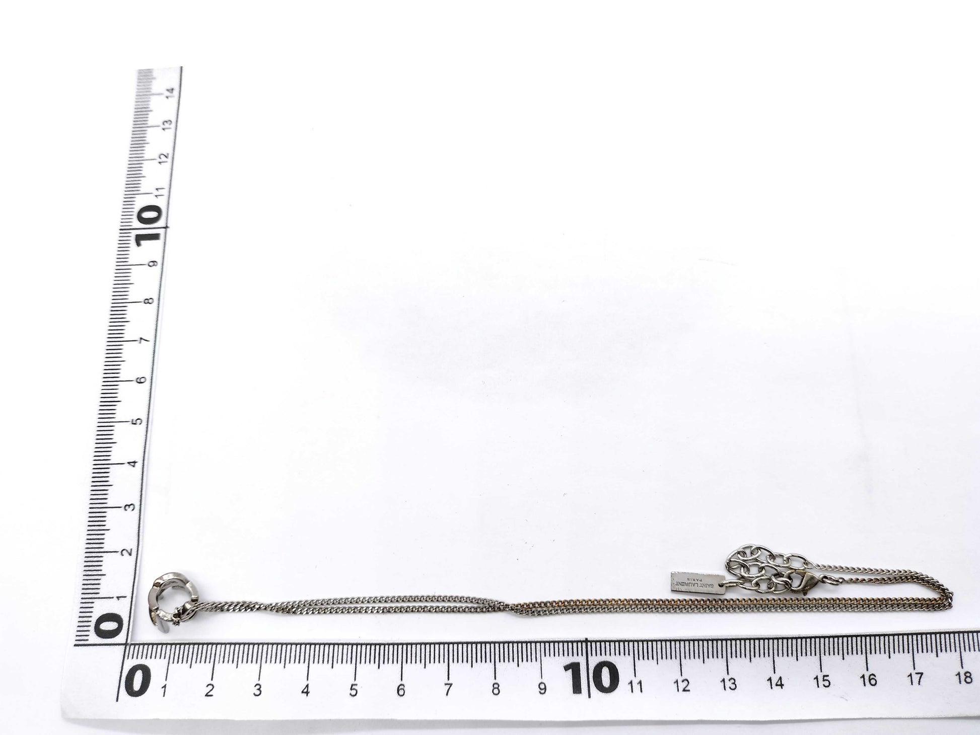 Yves Saint Laurent Twisted Curb Chain Necklace with YSL Logo