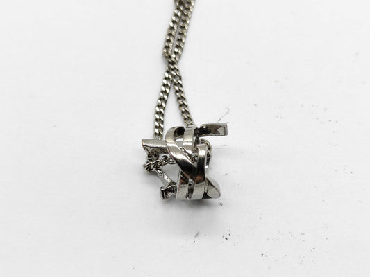 Yves Saint Laurent Twisted Curb Chain Necklace with YSL Logo