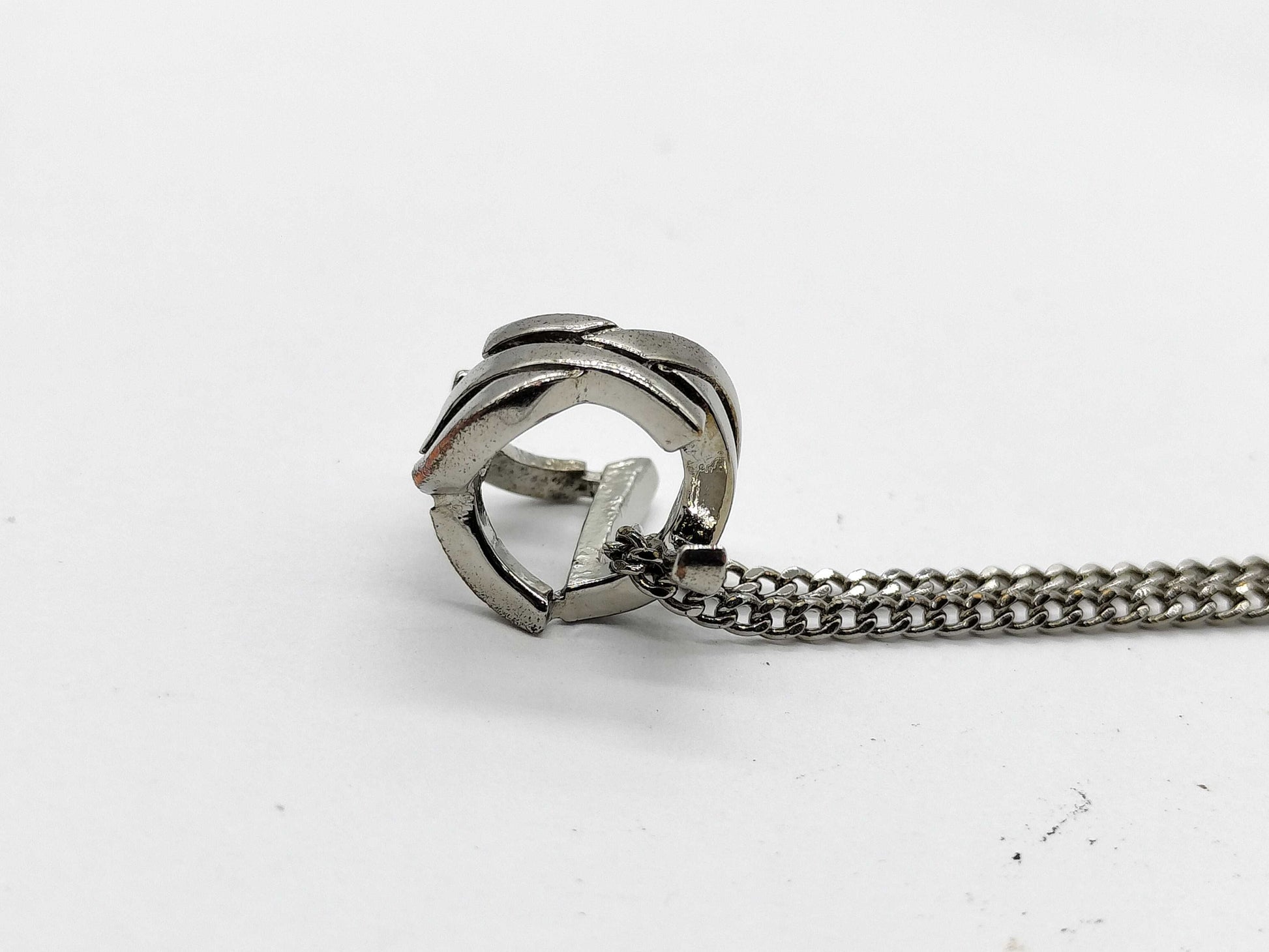 Yves Saint Laurent Twisted Curb Chain Necklace with YSL Logo