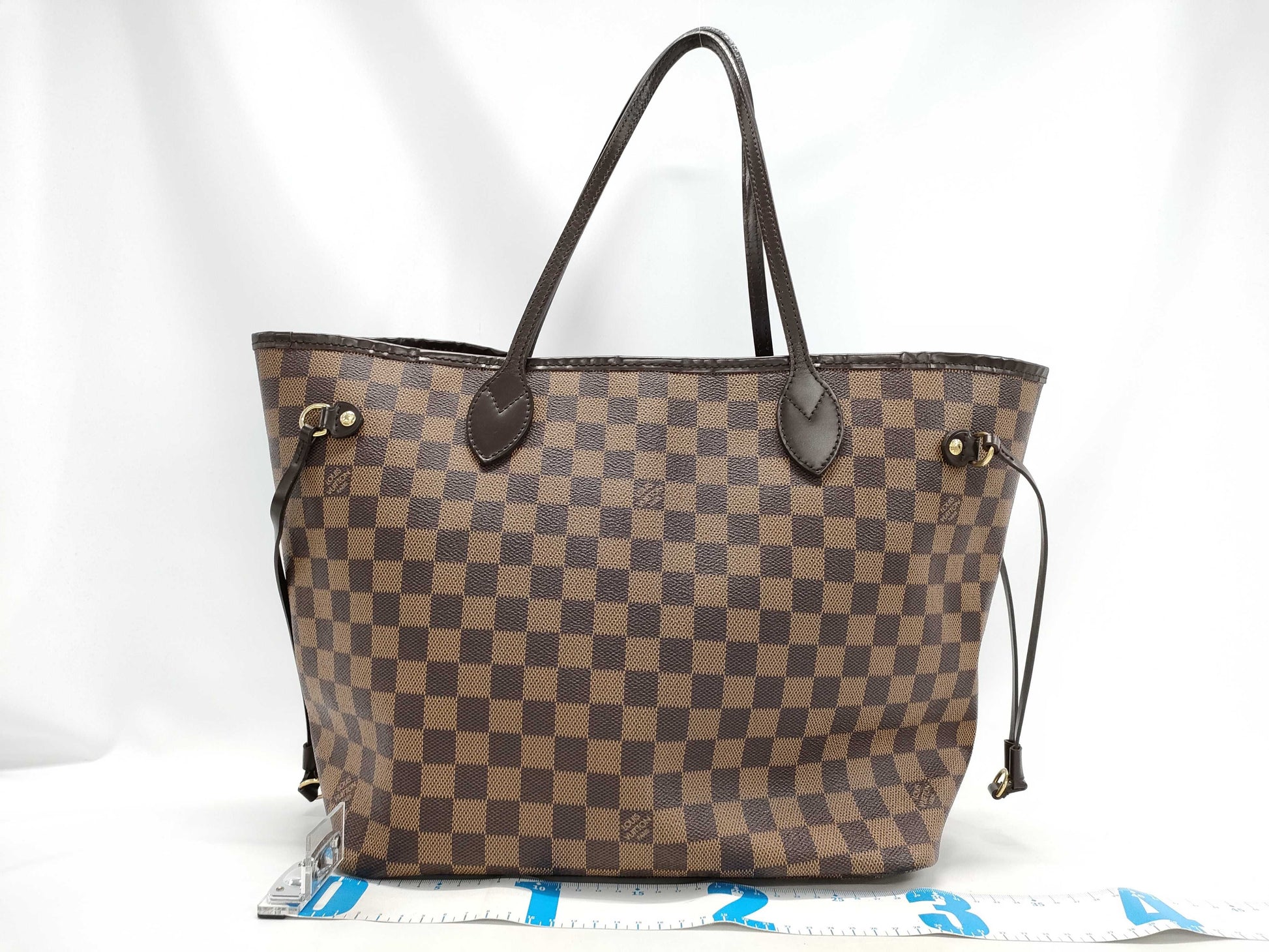 LOUIS VUITTON Damier Neverfull MM Tote Bag with Complete Accessories