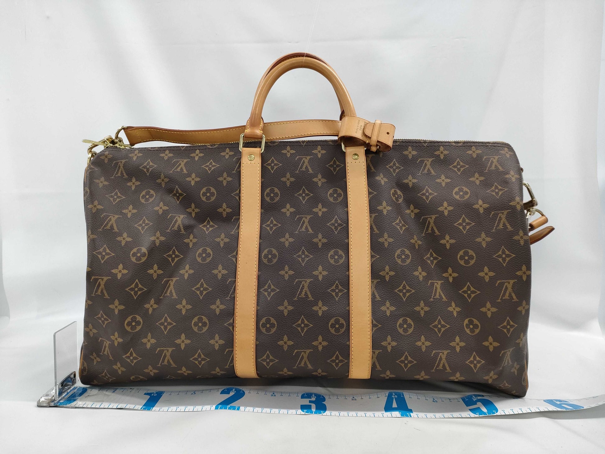 LOUIS VUITTON Monogram Keepall Bandouliere 55 Boston Bag