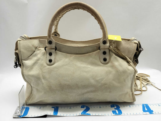 BALENCIAGA The Giant City 115748 White Shoulder Bag