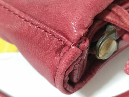 BALENCIAGA LE DIX Clasp One-Shoulder Red Shoulder Bag