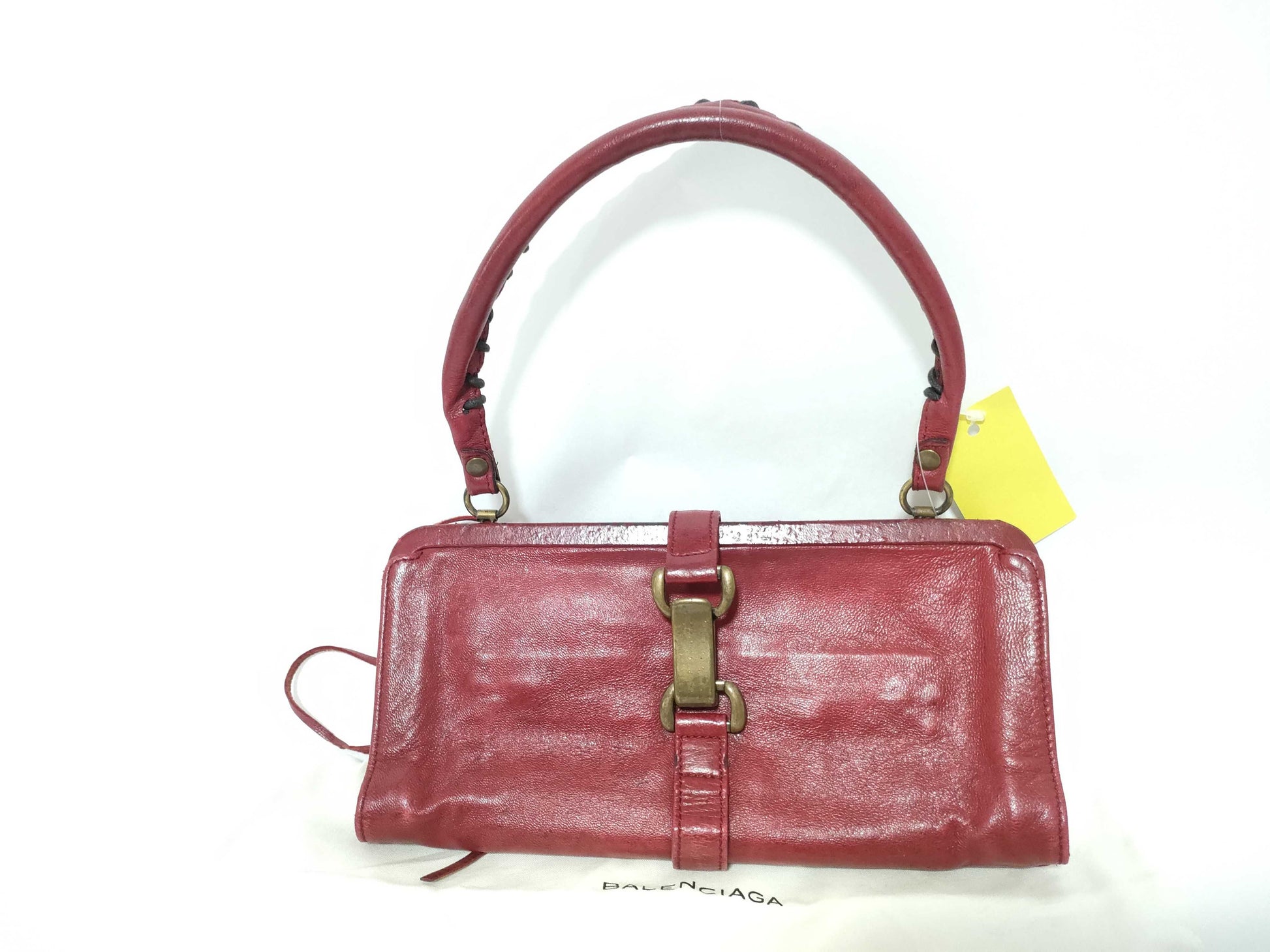 BALENCIAGA LE DIX Clasp One-Shoulder Red Shoulder Bag