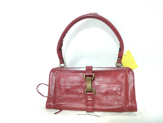 BALENCIAGA LE DIX Clasp One-Shoulder Red Shoulder Bag
