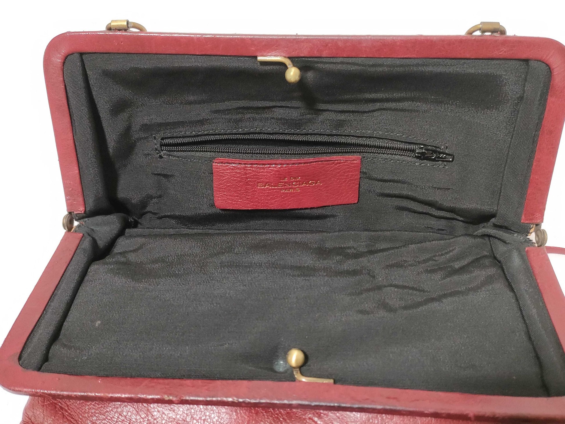 BALENCIAGA LE DIX Clasp One-Shoulder Red Shoulder Bag