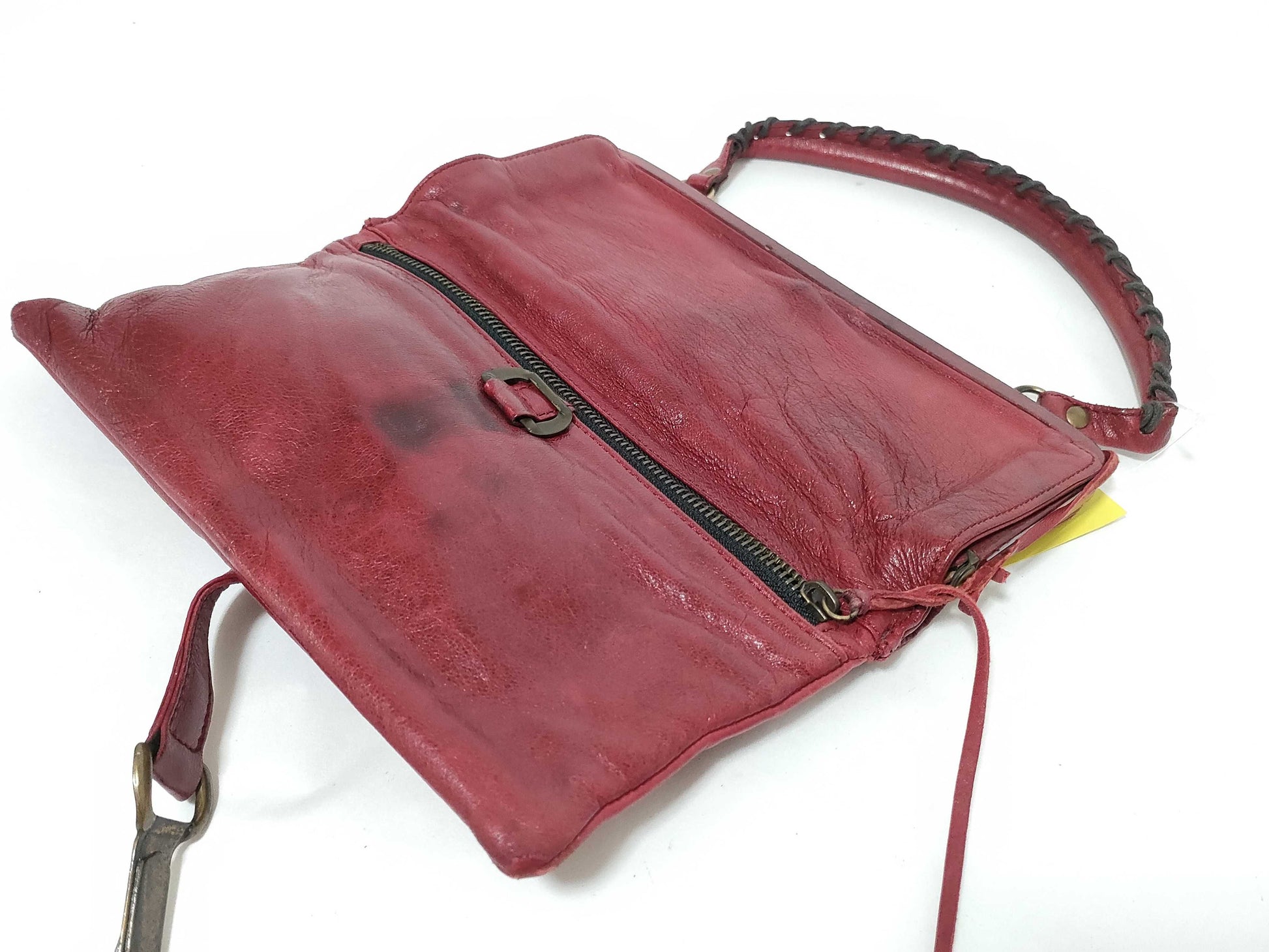 BALENCIAGA LE DIX Clasp One-Shoulder Red Shoulder Bag