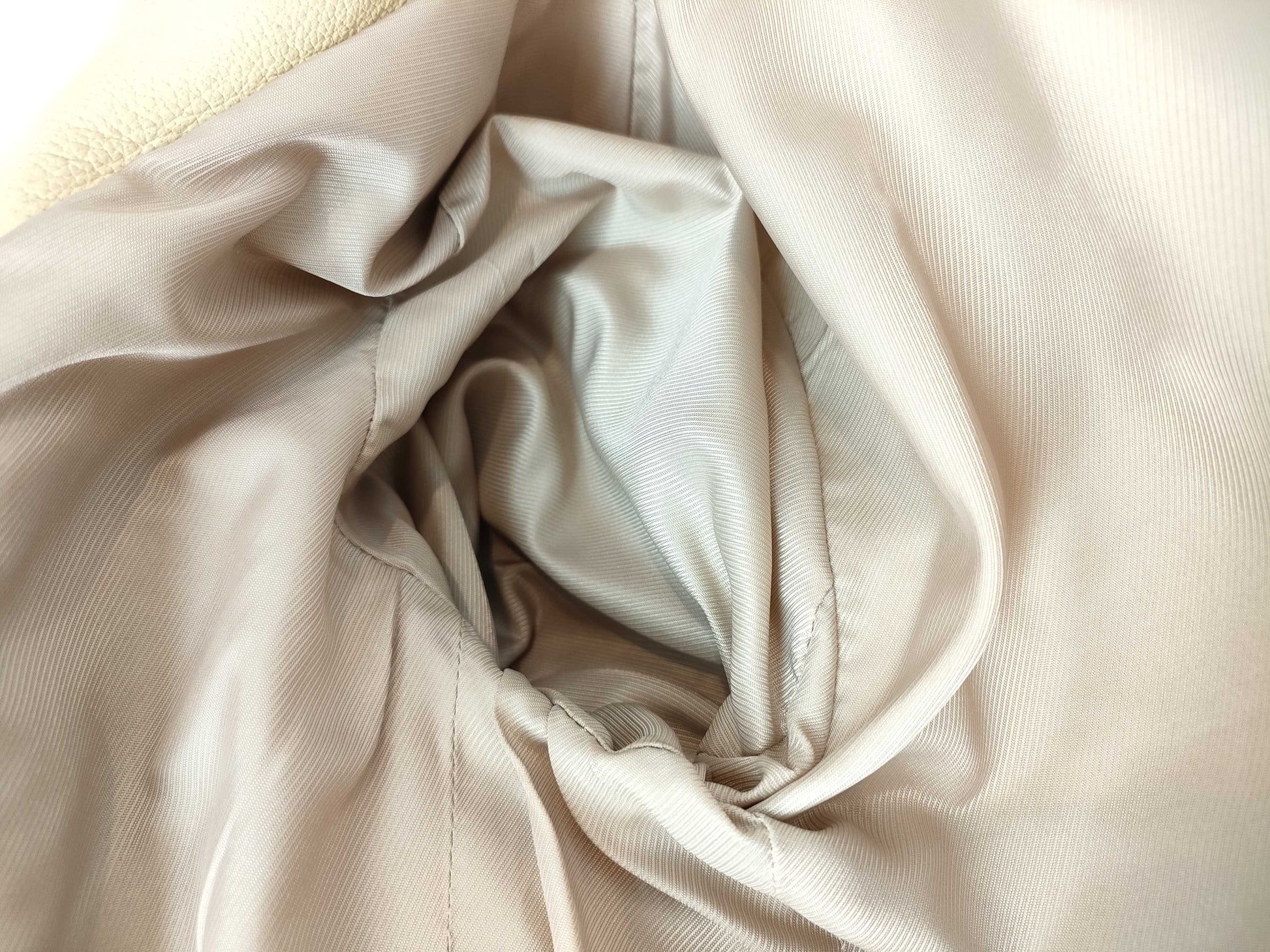 BALENCIAGA Lambskin Trench Coat Beige