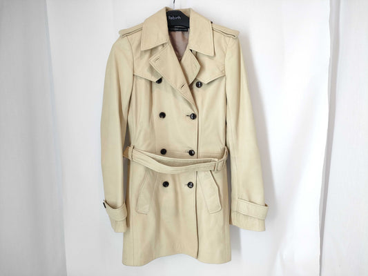 BALENCIAGA Lambskin Trench Coat Beige