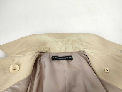 BALENCIAGA Lambskin Trench Coat Beige