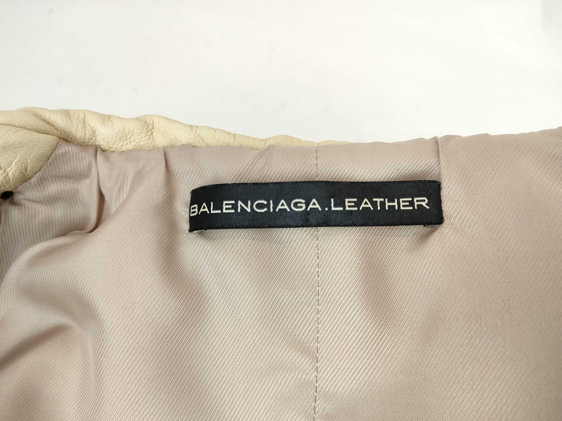 BALENCIAGA Lambskin Trench Coat Beige