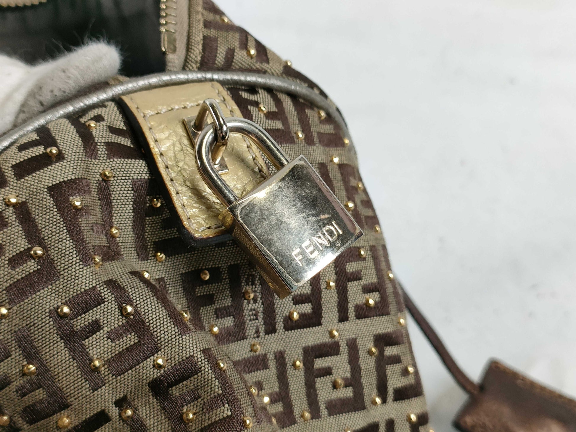 FENDI Zucca Print Mini Boston Bag 2305 8BL068 Handbag