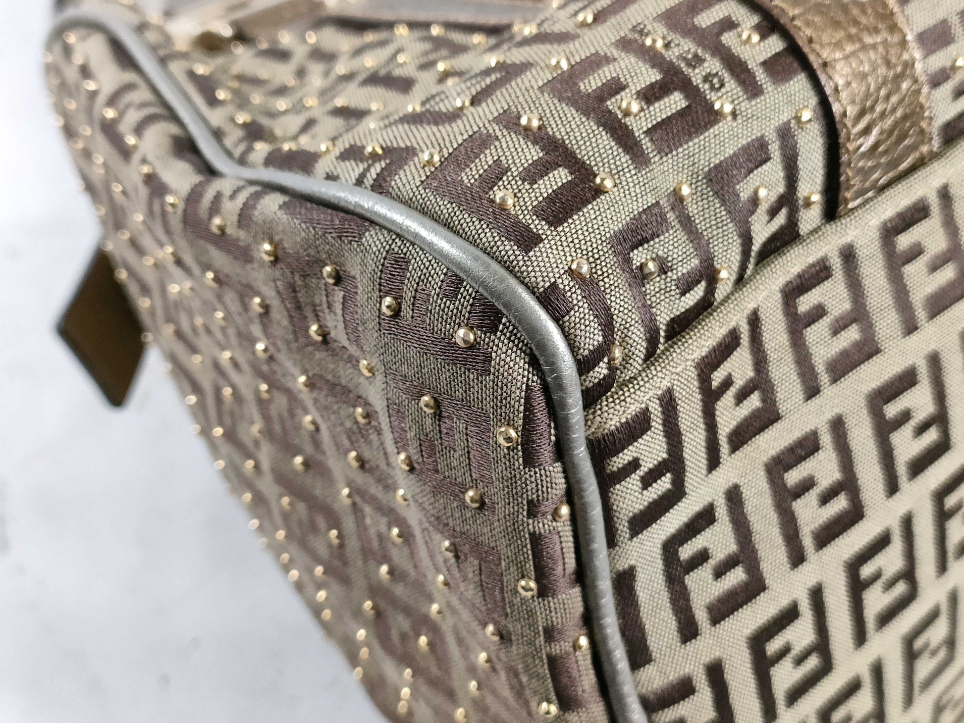 FENDI Zucca Print Mini Boston Bag 2305 8BL068 Handbag