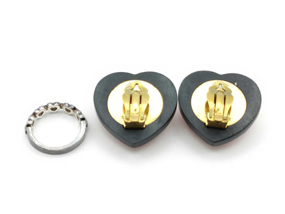 CHANEL 95P Heart Rhinestone Earrings 95P Accessories Collection Accessories Collection 
