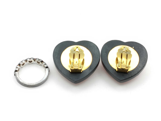 CHANEL 95P Heart Rhinestone Earrings 95P Accessories Collection Accessories Collection 