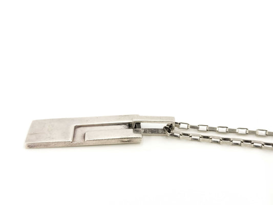 GUCCI 925 G Necklace Partially Broken Metal Fittings Necklace