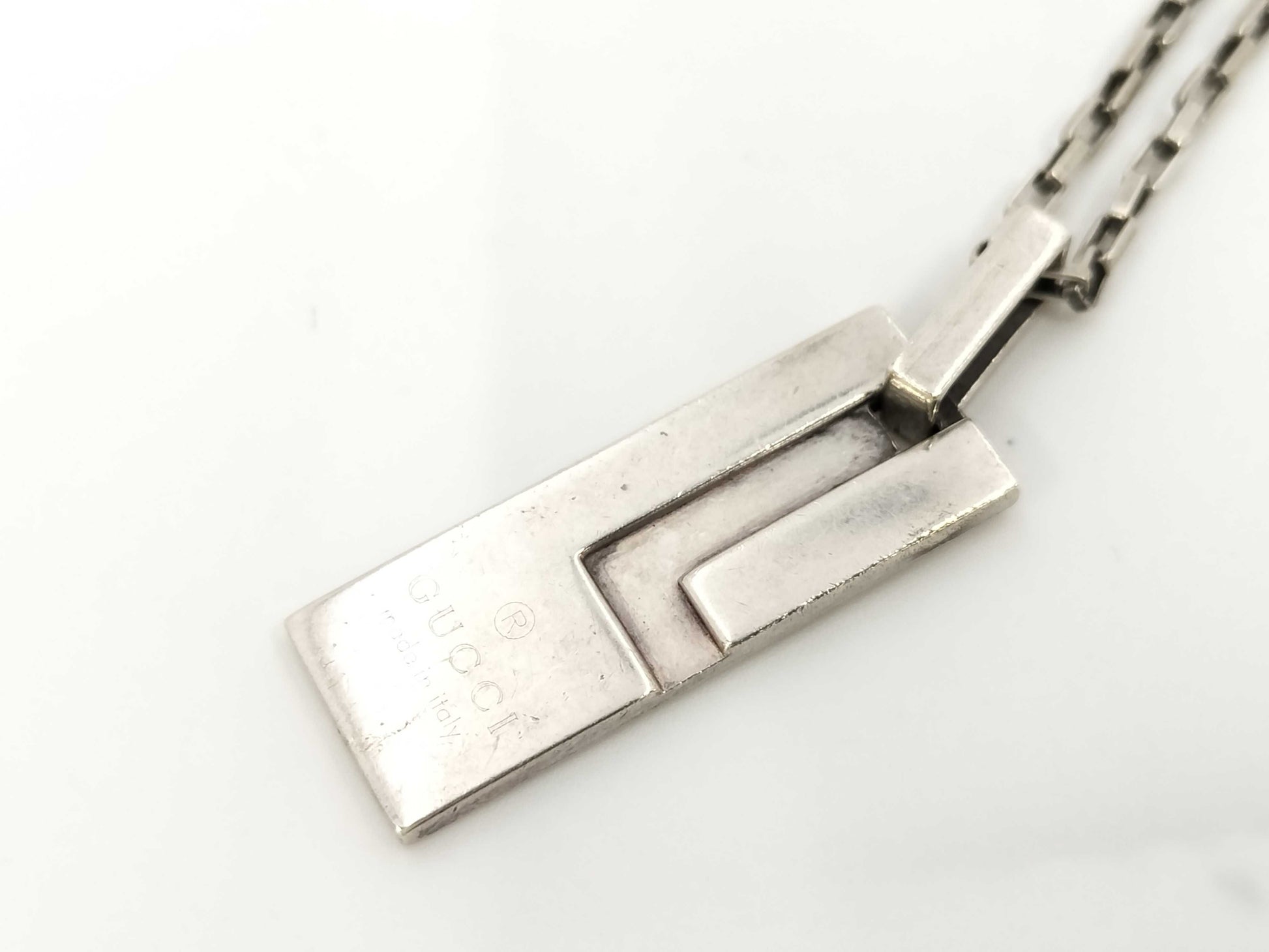 GUCCI 925 G Necklace Partially Broken Metal Fittings Necklace