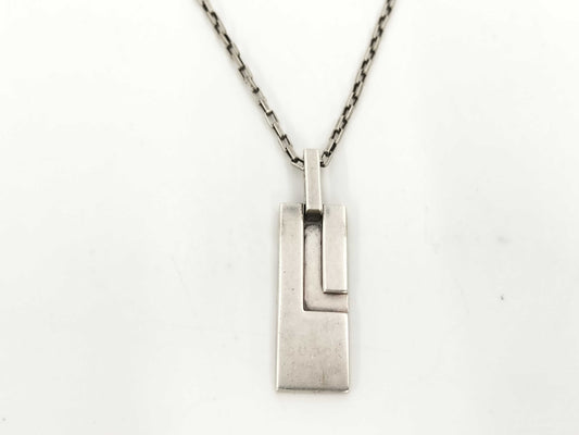 GUCCI 925 G Necklace Partially Broken Metal Fittings Necklace