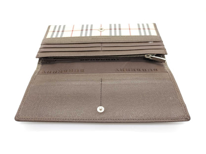 BURBERRY Check Long Wallet