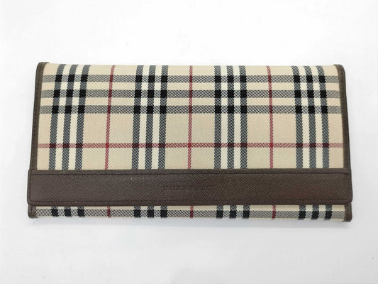 BURBERRY Check Long Wallet