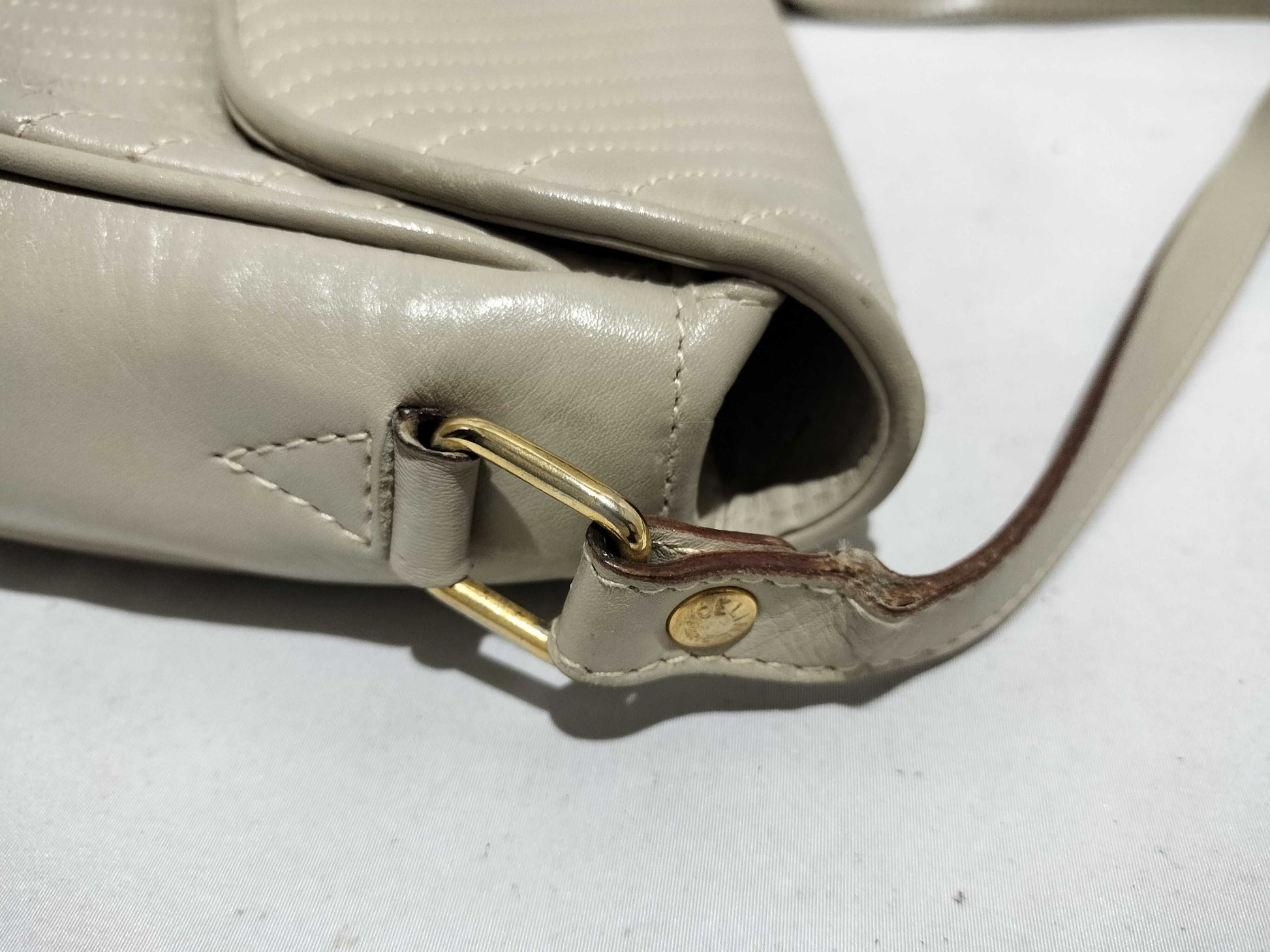 CELINE Triomphe Leather Shoulder Bag