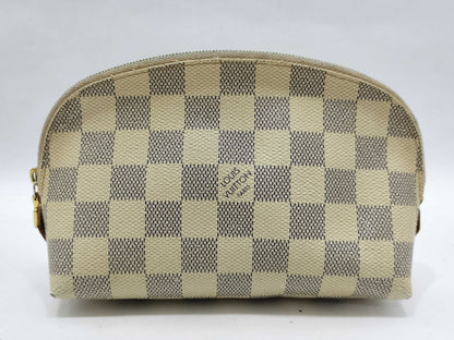 LOUIS VUITTON **2116 Damier Azur Pochette Cosmetic Pouch
