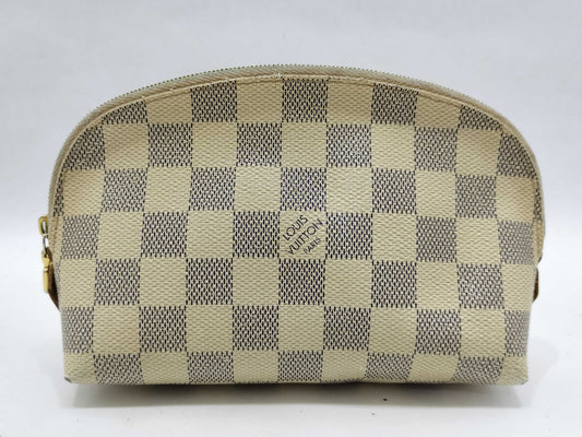 LOUIS VUITTON **2116 Damier Azur Pochette Cosmetic Pouch
