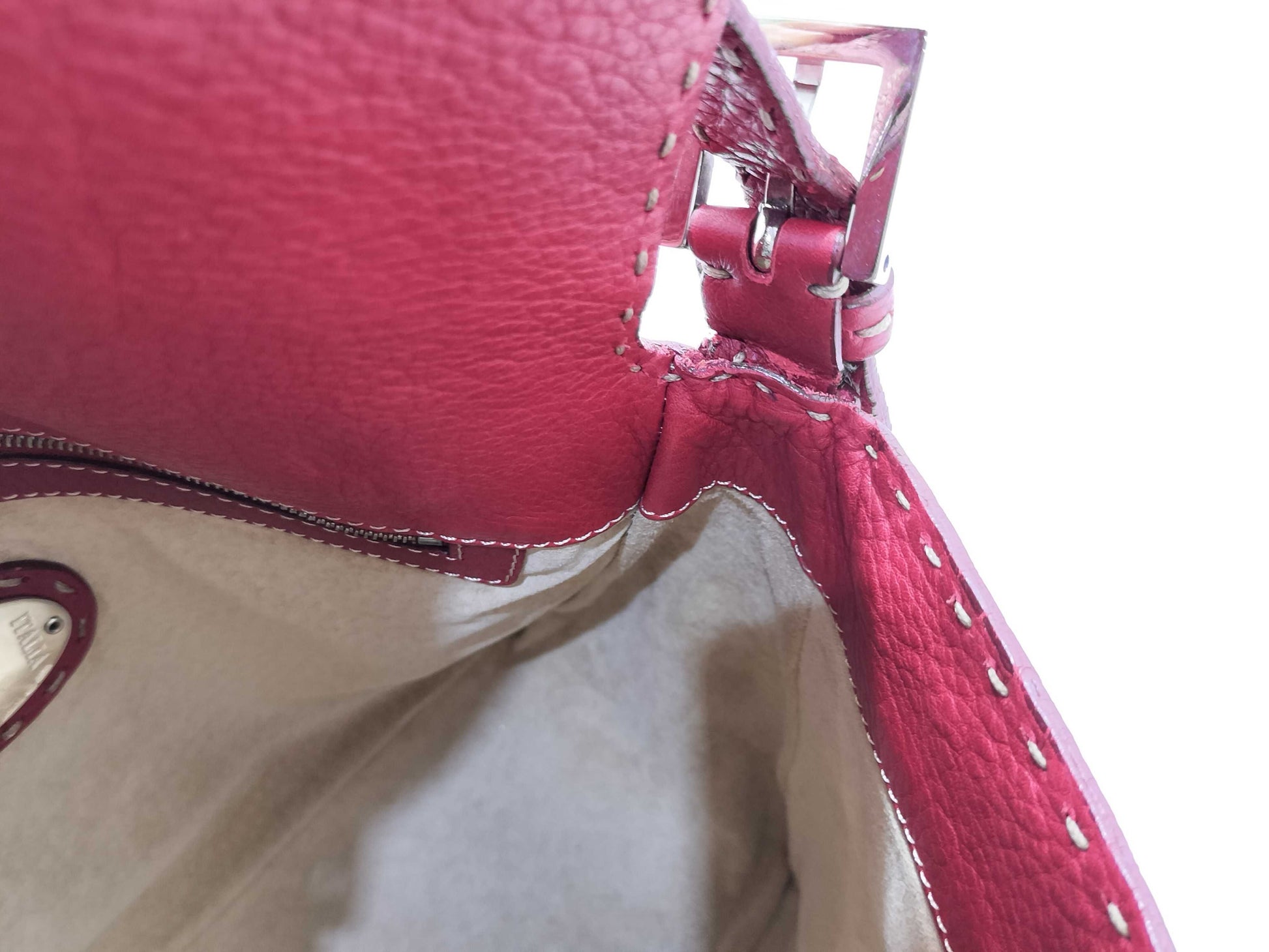 FENDI Selleria Selleria/Mamma/Leather/Red/Shoulder Bag