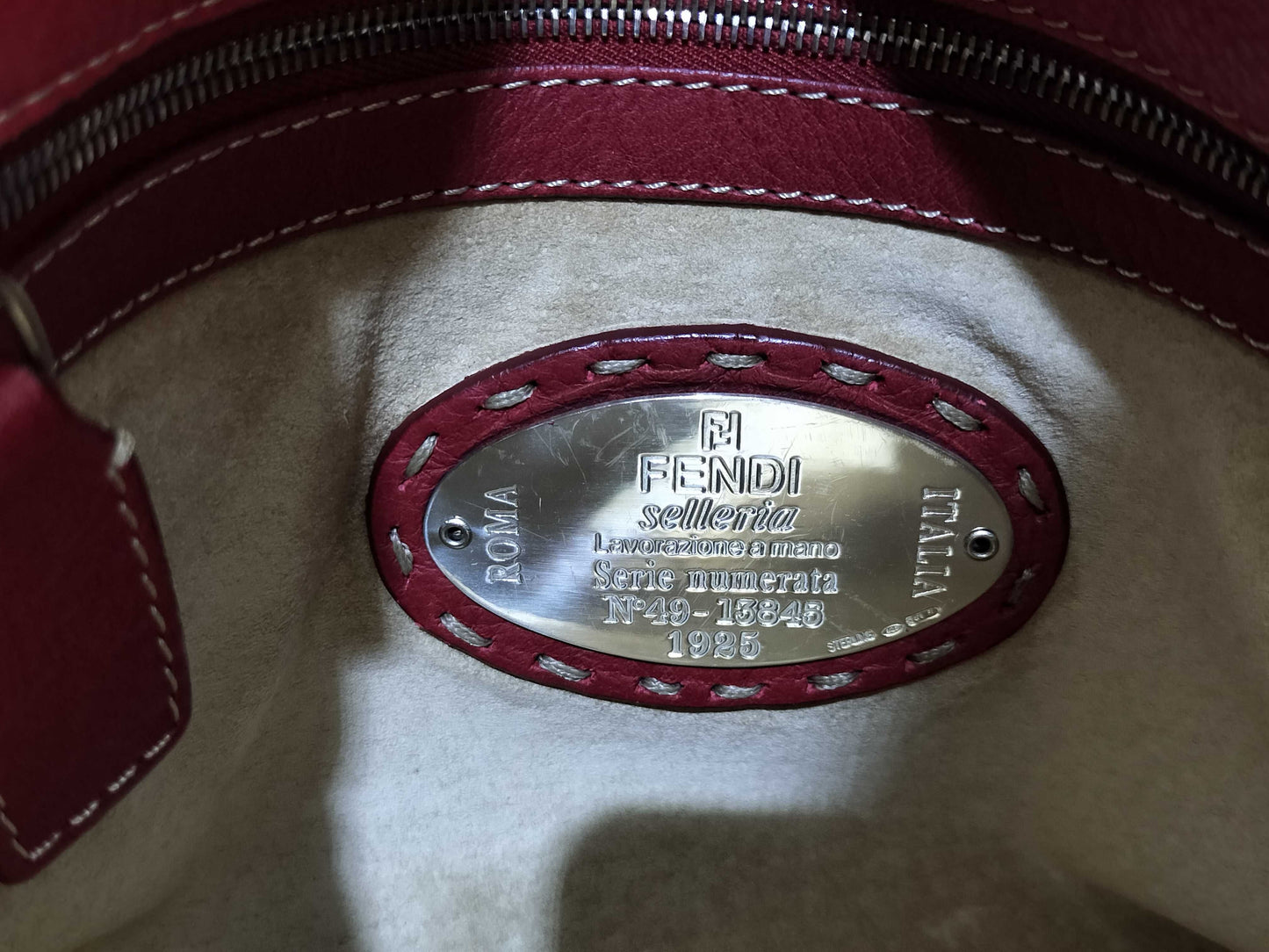 FENDI Selleria Selleria/Mamma/Leather/Red/Shoulder Bag