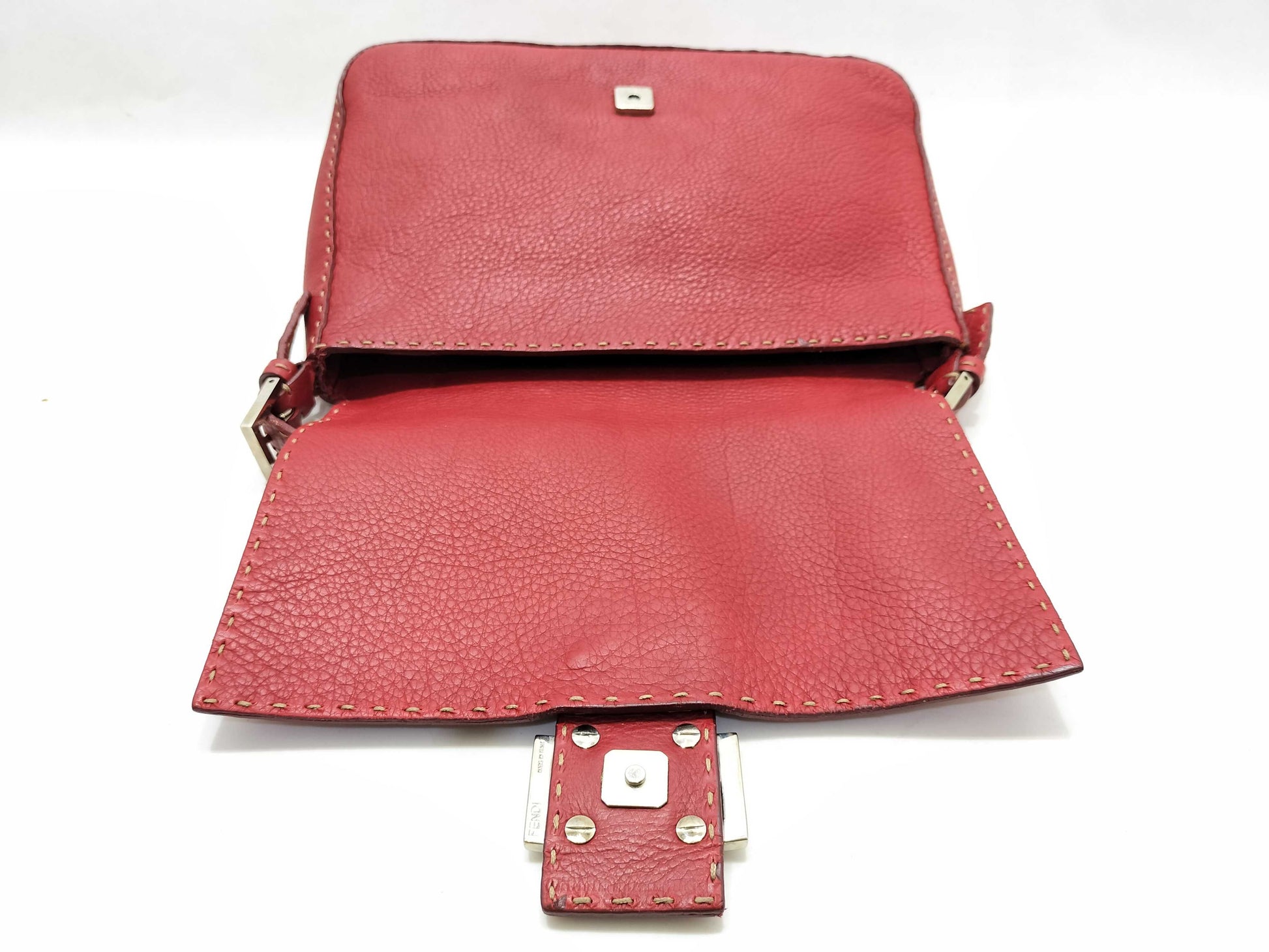 FENDI Selleria Selleria/Mamma/Leather/Red/Shoulder Bag