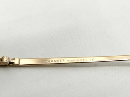  CHANEL 4017-D Coco Mark Rhinestone Orange Sunglasses