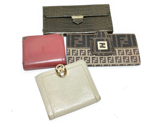 FENDI Zucca pattern Saint Laurent, Fendi Gucci long wallet, folding wallet set *4 wallets