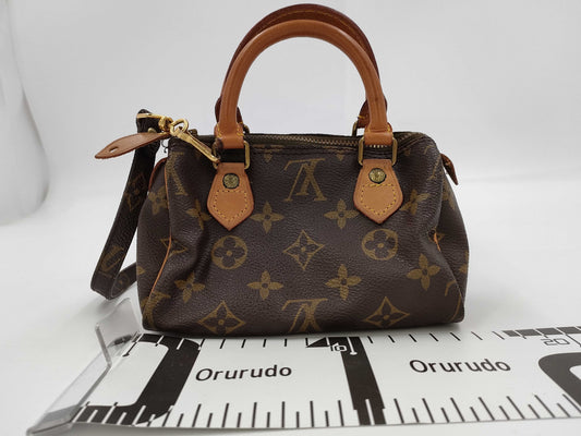 LOUIS VUITTON Monogram M41534 Mini Speedy Shoulder Bag with Strap