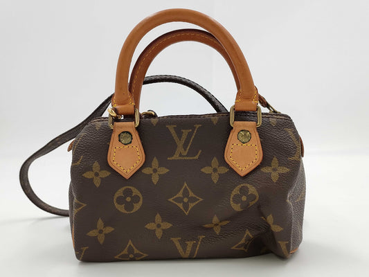 LOUIS VUITTON Monogram M41534 Mini Speedy Shoulder Bag with Strap