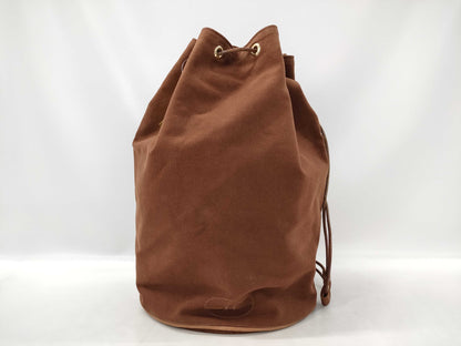 HERMES Polochon Mimir Canvas Brown Shoulder Bag