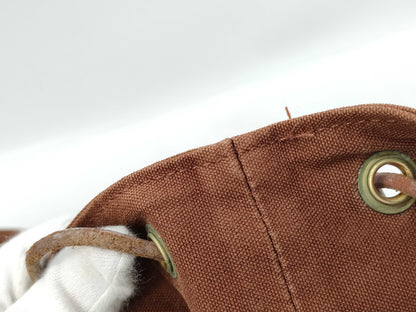 HERMES Polochon Mimir Canvas Brown Shoulder Bag