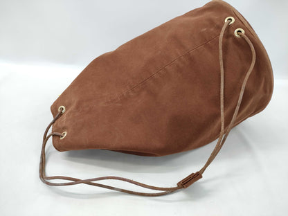 HERMES Polochon Mimir Canvas Brown Shoulder Bag