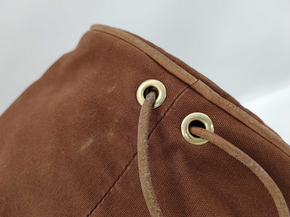 HERMES Polochon Mimir Canvas Brown Shoulder Bag