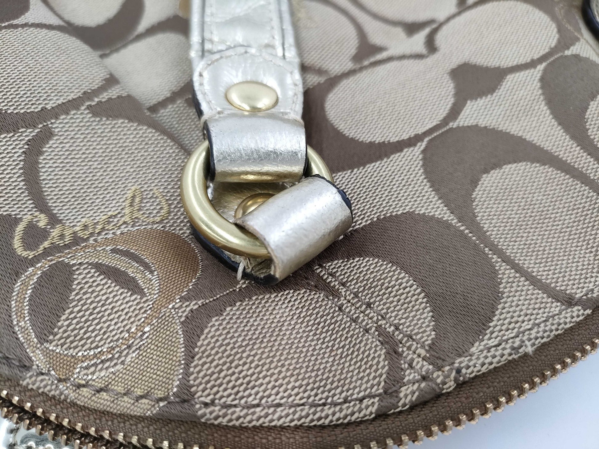 COACH Signature 18754 Canvas/F32203 Mini Boston 2-Way Handbag 