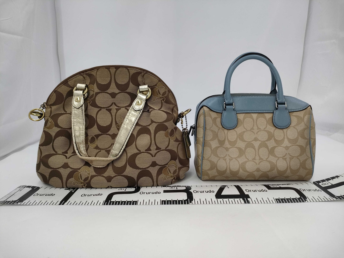 COACH Signature 18754 Canvas/F32203 Mini Boston 2-Way Handbag 