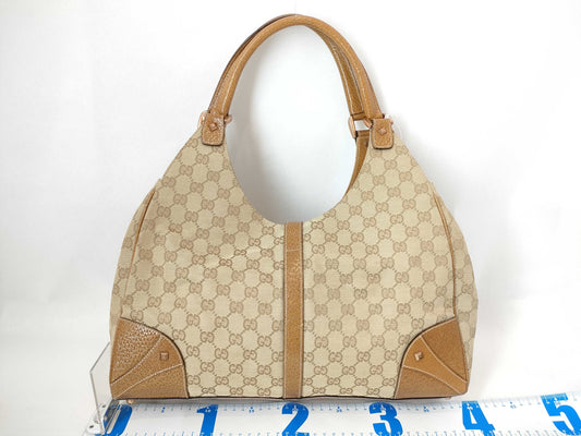 GUCCI GG Canvas New Jackie Shoulder Tote Handbag