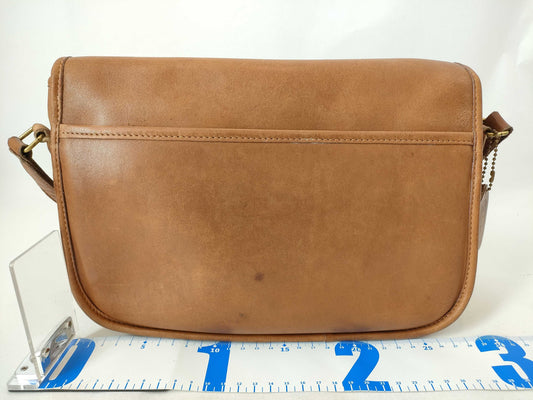 COACH Leather Shoulder Bag Flap Brown 044 Shoulder Bag
