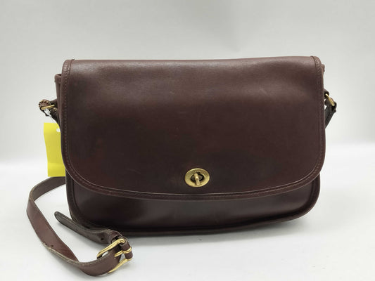 COACH Leather Shoulder Bag Flap Brown 208 Shoulder Bag