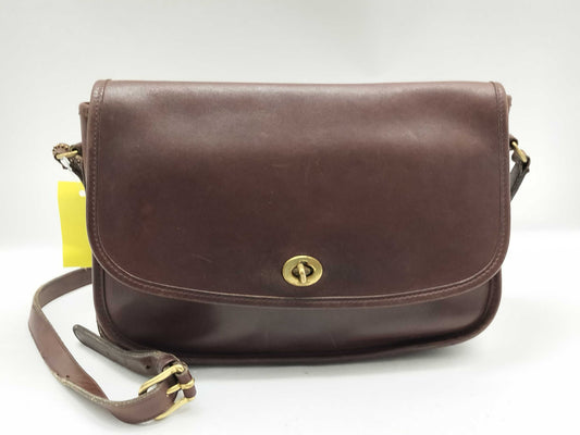 COACH Leather Shoulder Bag Flap Brown 208 Shoulder Bag