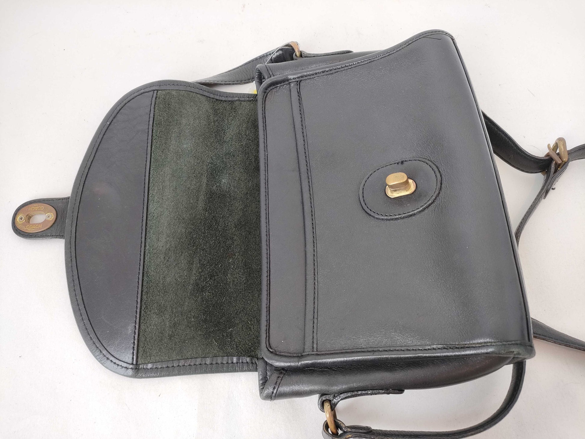 COACH Leather Shoulder Bag Flap Brown 202-11 Shoulder Bag