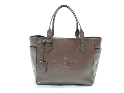 LOEWE Heritage Leather Tote Bag Brown