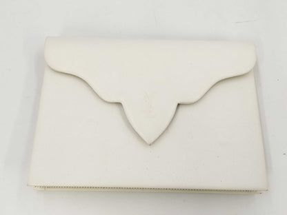 Yves Saint Laurent Logo Clutch/Second Bag Flap Vintage White Clutch Bag