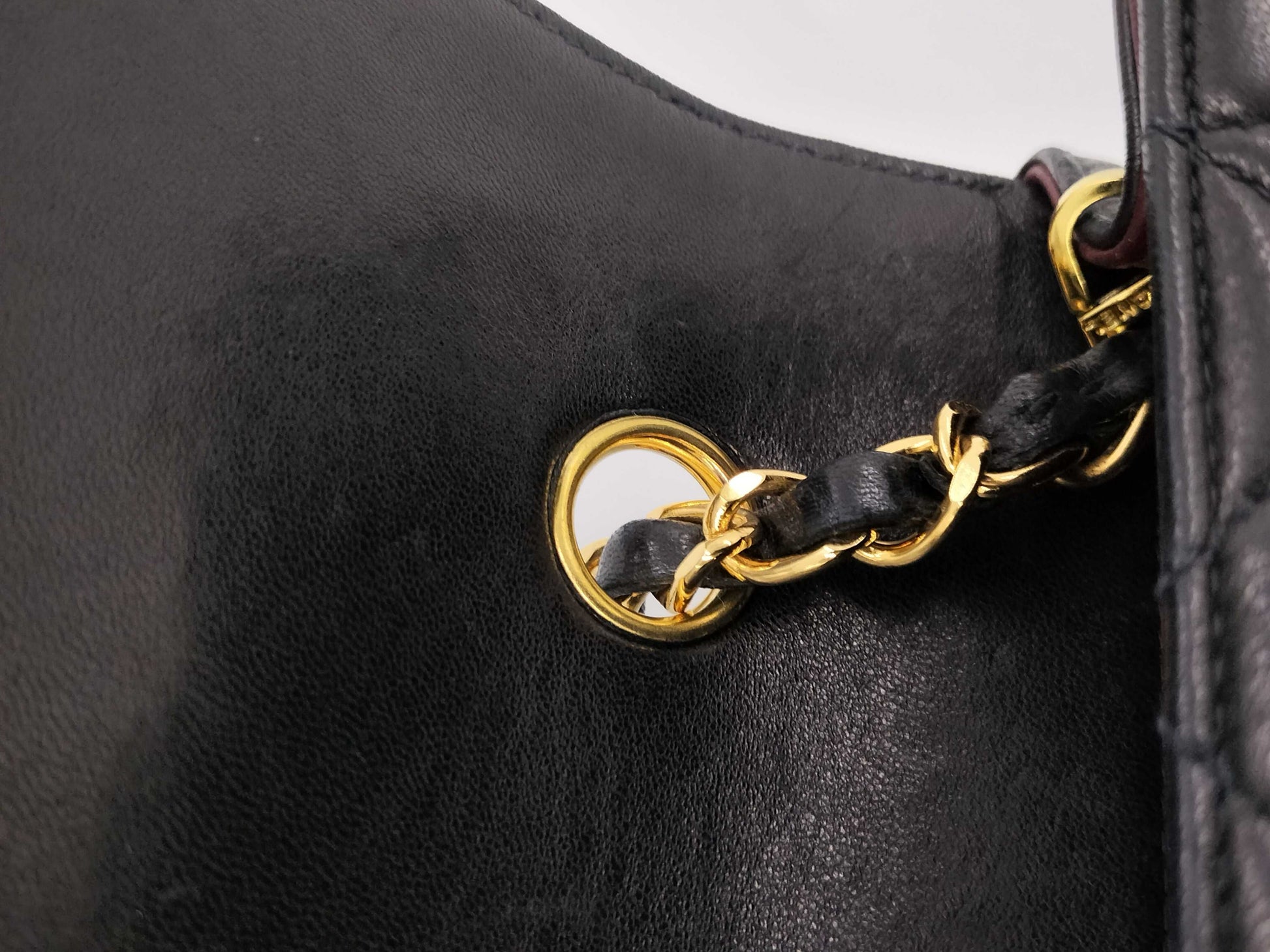 CHANEL Diana Lambskin Single Chain Shoulder Bag
