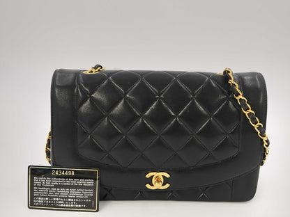 CHANEL Diana Lambskin Single Chain Shoulder Bag